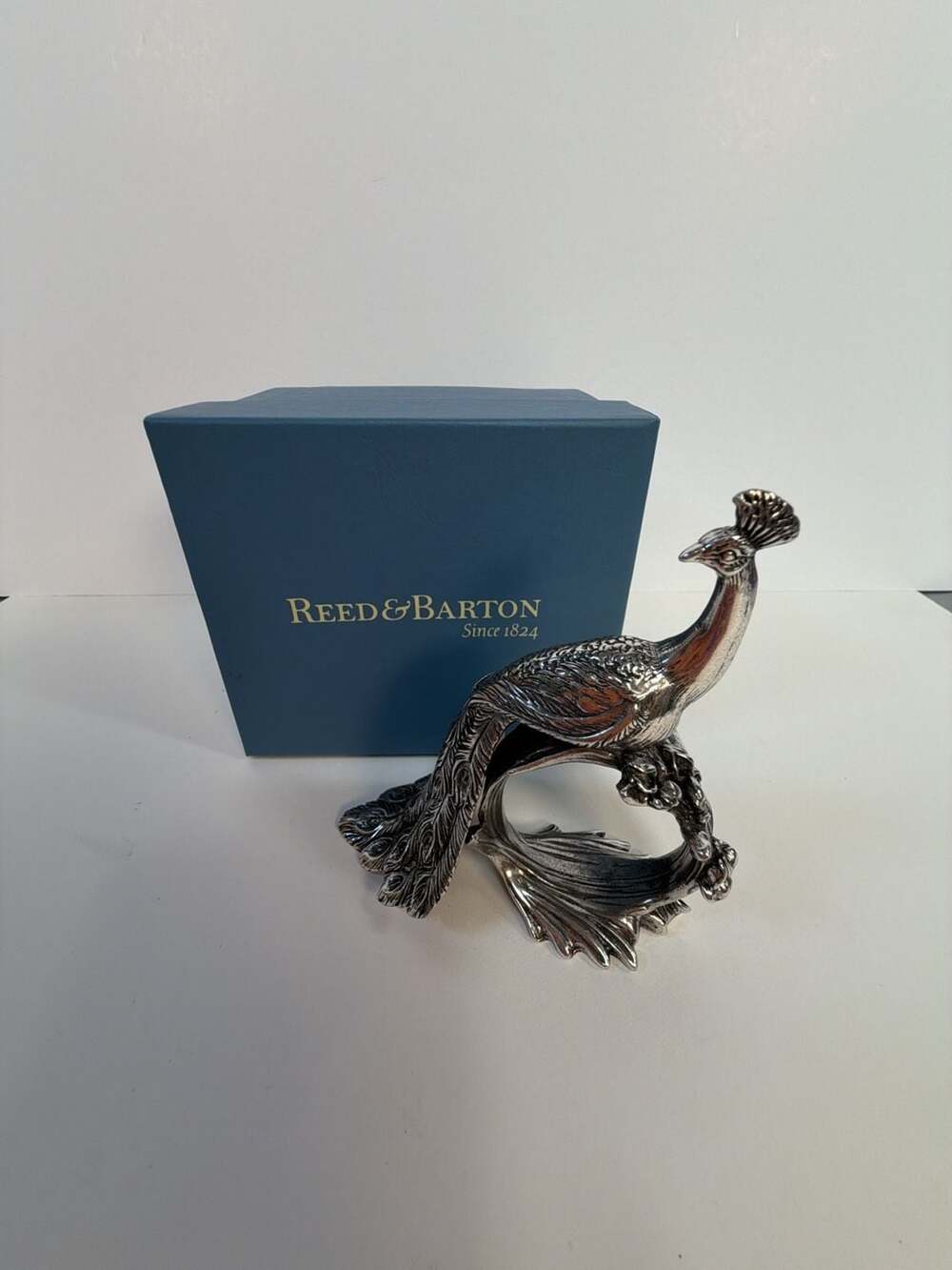 Reed & Barton‎ 1824 Collection Silverplate Peacock Napkin Ring